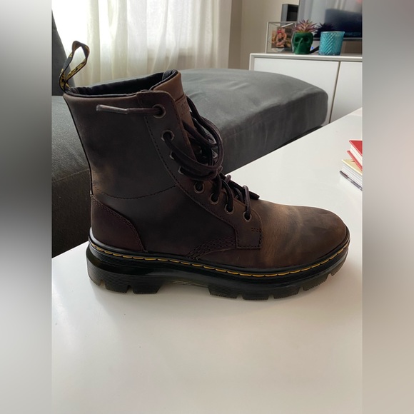 Brown leather lace up dr martins , NEW - Picture 4 of 5